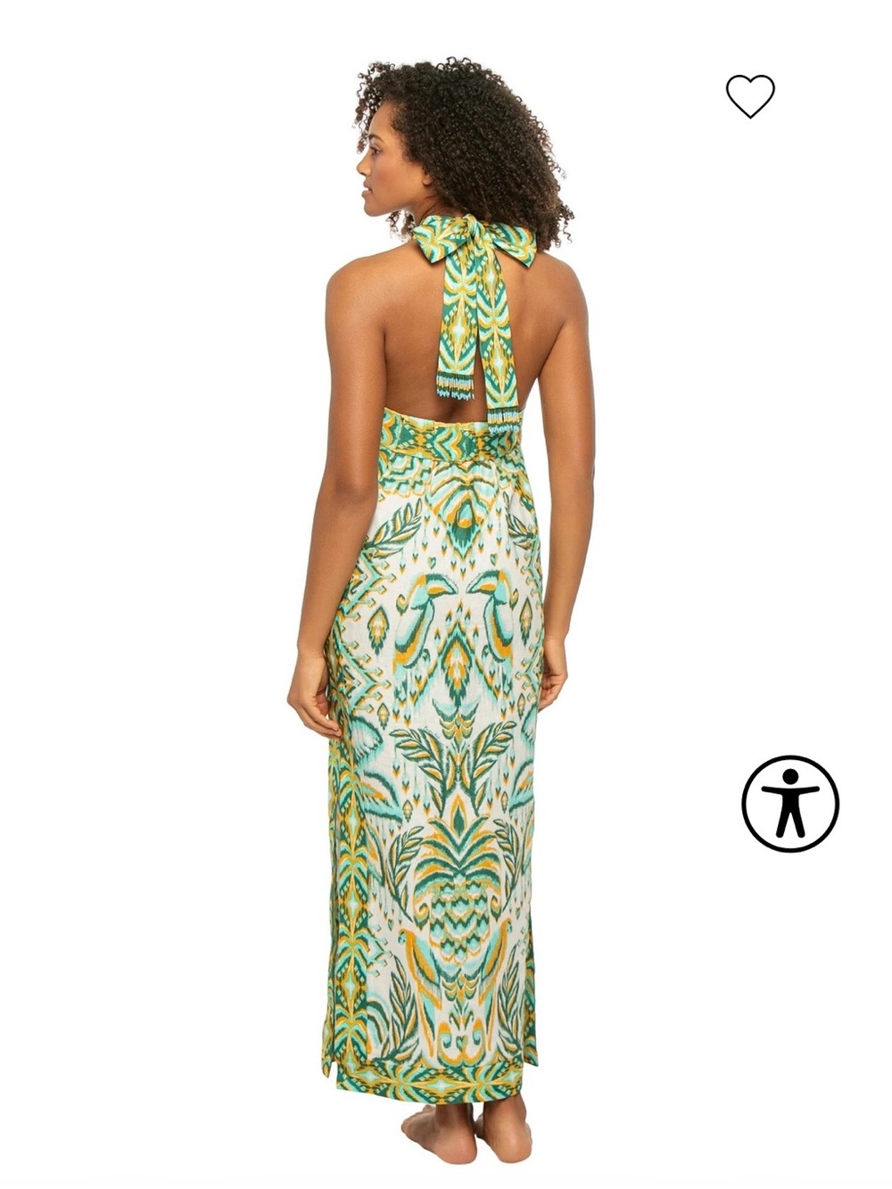 FARM Rio Yellow, Green & Cream One-Shoulder Maxi Dress - Picture 3 of 4